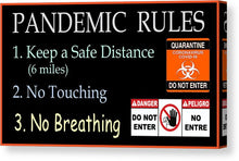 Load image into Gallery viewer, Pandemic Rules 1 - Canvas Print
