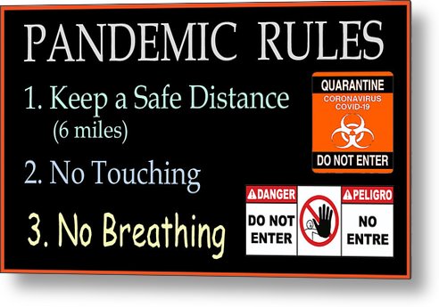 Pandemic Rules 1 - Metal Print