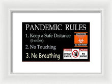 Load image into Gallery viewer, Pandemic Rules 1 - Framed Print
