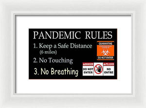 Pandemic Rules 1 - Framed Print