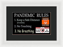 Load image into Gallery viewer, Pandemic Rules 1 - Framed Print
