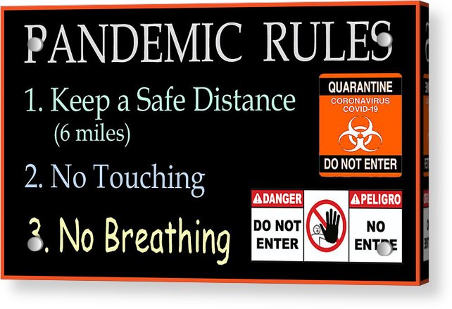 Pandemic Rules 1 - Acrylic Print