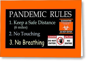 Pandemic Rules 1 - Greeting Card