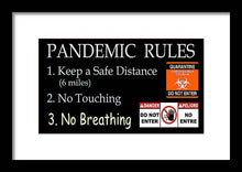 Load image into Gallery viewer, Pandemic Rules 1 - Framed Print
