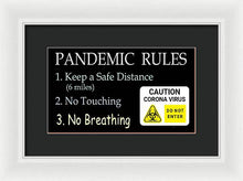 Load image into Gallery viewer, Pandemic Rules 2 - Framed Print
