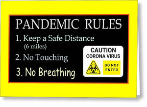 Pandemic Rules 2 - Greeting Card