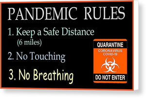 Pandemic Rules 3 - Canvas Print