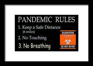 Pandemic Rules 3 - Framed Print