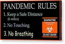 Load image into Gallery viewer, Pandemic Rules 3 - Acrylic Print
