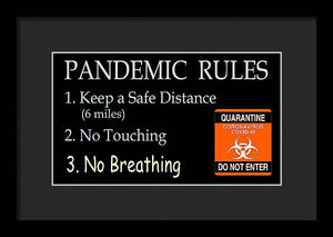 Pandemic Rules 3 - Framed Print