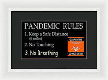 Load image into Gallery viewer, Pandemic Rules 3 - Framed Print
