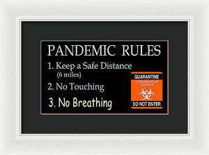 Pandemic Rules 3 - Framed Print