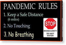 Load image into Gallery viewer, Pandemic Rules 4 - Acrylic Print
