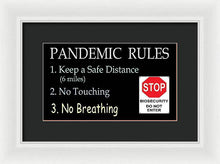 Load image into Gallery viewer, Pandemic Rules 4 - Framed Print
