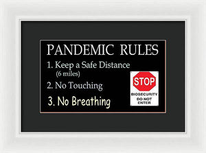 Pandemic Rules 4 - Framed Print