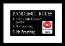 Load image into Gallery viewer, Pandemic Rules 4 - Framed Print
