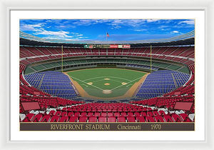 Riverfront Stadium 1970 - Framed Print