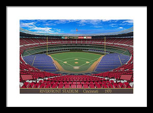 Riverfront Stadium 1970 - Framed Print