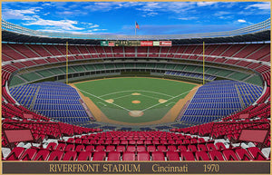 Riverfront Stadium 1970 - Art Print