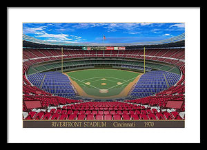 Riverfront Stadium 1970 - Framed Print