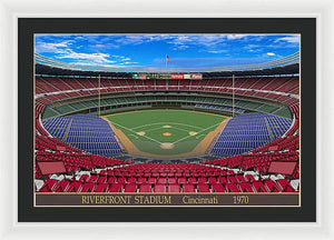 Riverfront Stadium 1970 - Framed Print