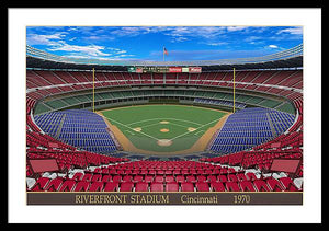 Riverfront Stadium 1970 - Framed Print