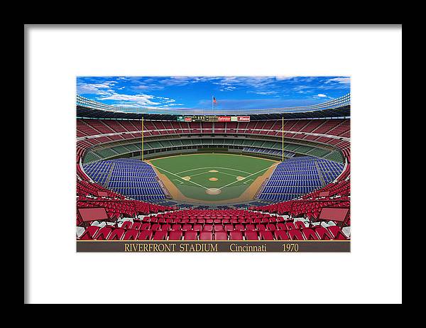 Riverfront Stadium 1970 - Framed Print