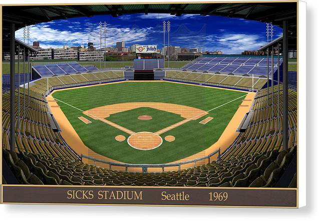 Sicks Stadium 1969 - Canvas Print – classicballpark.com