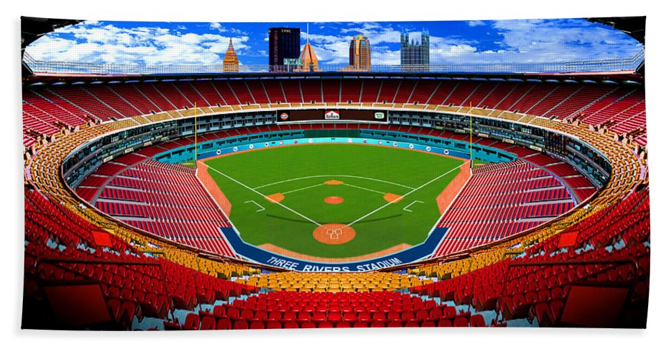 Three Rivers Stadium 1970 - Beach Towel – classicballpark.com