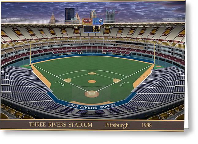 Three Rivers Stadium 1988 - Greeting Card