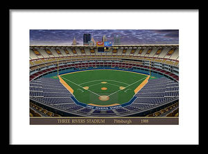 Three Rivers Stadium 1988 - Framed Print