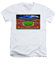 Load image into Gallery viewer, Veterans Stadium 1971 - Men's V-Neck T-Shirt
