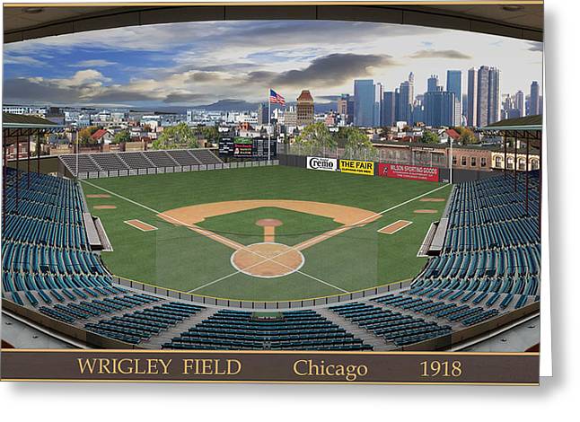 Wrigley Field 1918 - Greeting Card